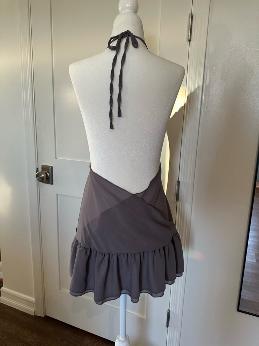 Jaded London Taupe Backless Halter Mini Dress with shell discs - Picture 6 of 6